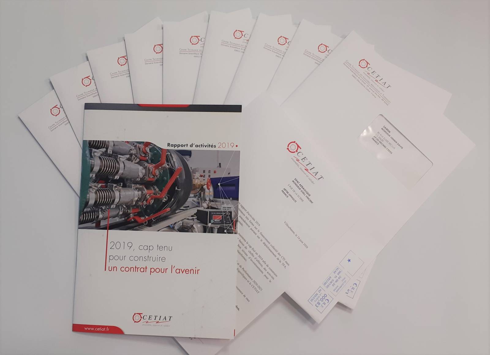Rapport d'activité 2019 du CETIAT avec courrier personnalisé, mise sous enveloppe et routage complet à Villeurbanne et à Lyon